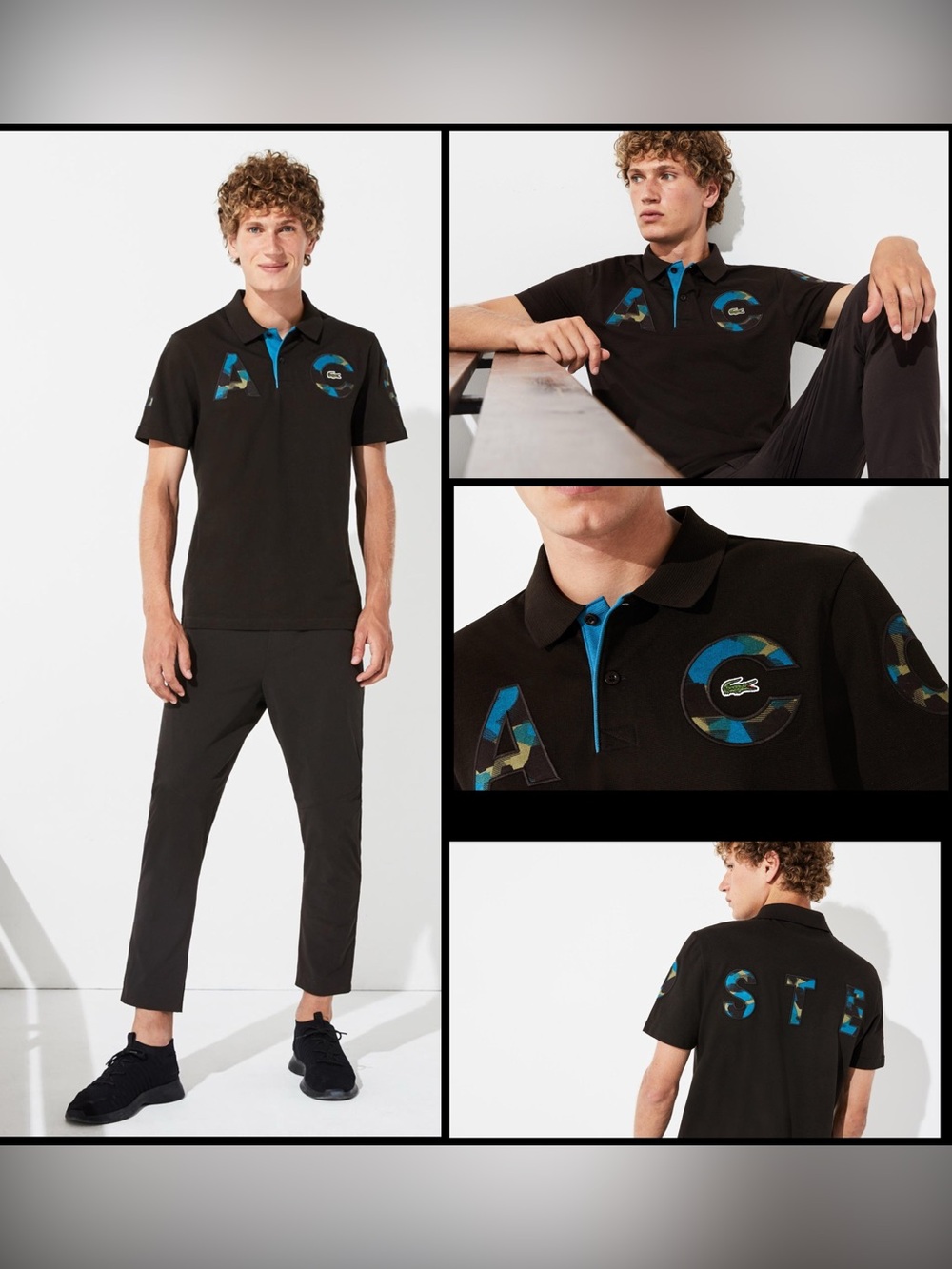 Lacoste Sport Camouflage Signature Ultra-Light Cotton Polo Hype Beast Shirt Sz L